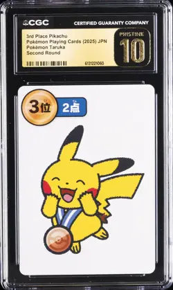 2025 POKEMON PLAYING CARDS JAPANESE 3RD PLACE PIKACHU CGC 10 PRISTINE - Image 1