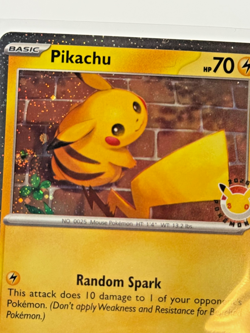 Pikachu 051 /162 Stamped 2026 Pokemon Day 30th Anniversary Promo Cosmos w/ SWIRL - Image 1