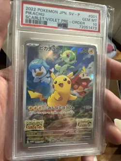 PSA 10 2022 POKEMON JAPANESE SV PROMO #001 PIKACHU SCARLET/VIOLET PRE-ORDER - Image 1