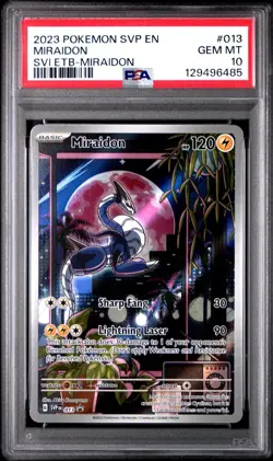 2023 Pokemon SVP EN-SV Black Star Promo Miraidon Scarlet & Violet ETB PSA 10 - Image 1