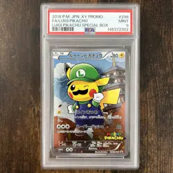 2016 Pokemon Pretend Luigi Pikachu Full Art Poncho Promo #296 PSA 9 NEW CERT - Image 1