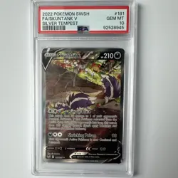 Pokemon Skuntank V Full Art Holo Ultra Rare 181/195 Silver Tempest PSA 10 - Image 1