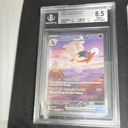 Pokemon Charizard ex SR 151 Beckett 8.5, Magikarp IR Paldea Beckett 8.5 Lot 2023 - Image 2