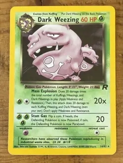 Pokemon TCG Dark Weezing #14/82 Team Rocket Holo Vintage 1999-2000 - Image 1