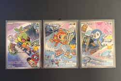 Pokemon TCG Set Of 3 First Partner Illustration Series 1 Gen 4 Sinnoh Starters - Image 1