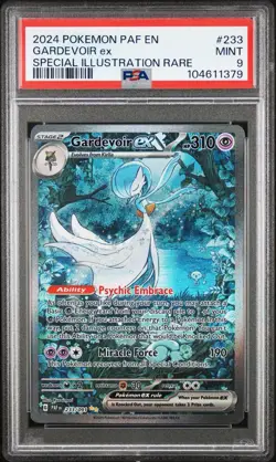 Gardevoir EX 233 Shiny PSA 9 2024 Pokemon Paldean Fates SIR Illustration Rare - Image 2