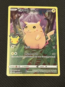 Pokemon TCG Celebrations 005/025 Pikachu Full Art Holo Rare - NM - Image 1