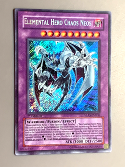 yugioh Elemental Hero Chaos Neos GLAS-EN036 Secret LEAK 1st Edition near mint - Image 2