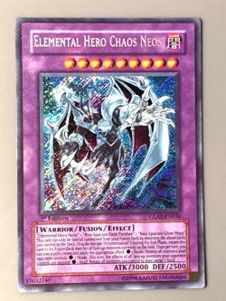 yugioh Elemental Hero Chaos Neos GLAS-EN036 Secret LEAK 1st Edition near mint - Image 3