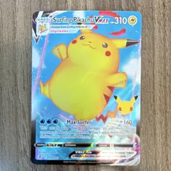Pokemon Surfing Pikachu VMAX Ultra Rare Holo 009/025 Celebrations 310 HP - Image 1