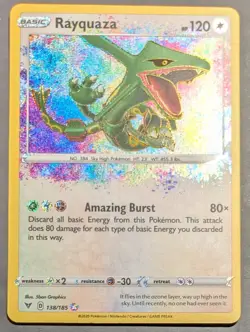 Pokemon Rayquaza Amazing Rare Holo 138/185 Swsh04 Vivid Voltage 120HP English - Image 1