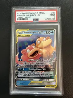 Slowpoke & Psyduck GX 35/236 PSA 9 SM Unified Minds Ultra Rare 2019 Pokemon TCG - Image 1