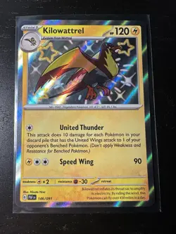 Kilowattrel Pokemon 146/091 Shiny Rare Paldean Fates Near Mint - Image 1
