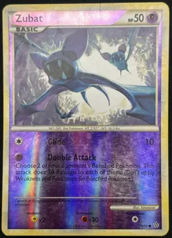 Zubat 70/95 Pokemon Unleashed Reverse Holo Common HP DMG - Image 1