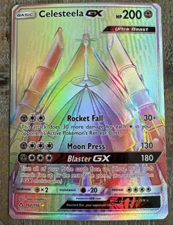 2017 Pokemon Sun & Moon Ultra Prism Celesteela GX Secret Rare NM 162/156 - Image 1