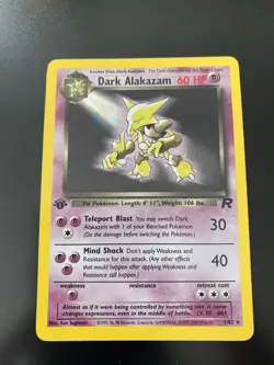 Dark Alakazam 1/82 Team Rocket 1st Edition Holo Rare Pokemon Card WOTC - NM - Image 1