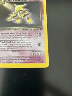 Dark Alakazam 1/82 Team Rocket 1st Edition Holo Rare Pokemon Card WOTC - NM - Image 4