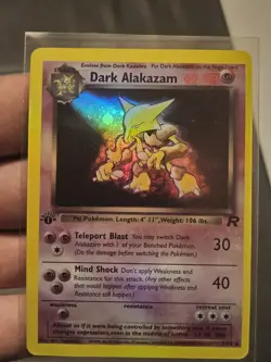 Pokemon Dark Alakazam Team Rocket 1st Edition Holo Rare 60 HP 1/82 Stage 2 - Image 1