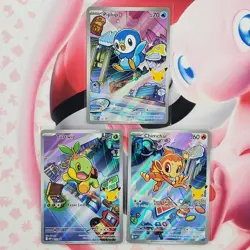 Piplup 042 + Chimchar 041 + Turtwig 040 - First Partner Pokemon Cards - #L493 - Image 1