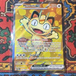 Pokemon Meowth EX 107/088 POR Holo EX Rare Card English Basic - Image 1