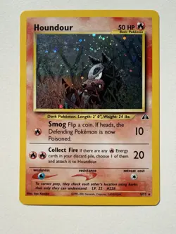 Pokemon Houndour 5/75 Holo Rare Neo Discovery WOTC 2001 Vintage Card - Image 1