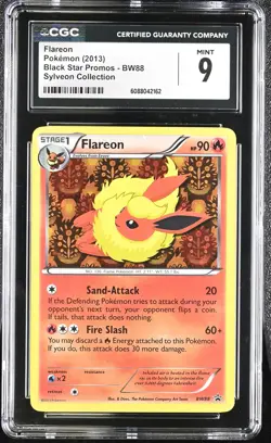 CGC 9 MINT Flareon 2013 Black Star Promos BW88 Holo Pokemon Card - Image 1