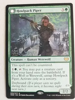 Wildsong Howler Howlpack Piper Innistrad: Crimson Vow Regular NM Near Mint MTG - Image 2