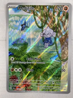 Meditite IR 153/142 Sv07: Stellar Crown Illustration Rare Holo Pokemon TCG NM - Image 1
