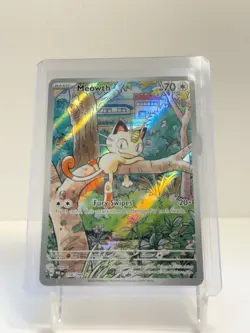 Pokemon Meowth 106/094 Holo Illustration Rare Me02: Phantasmal Flames English - Image 1