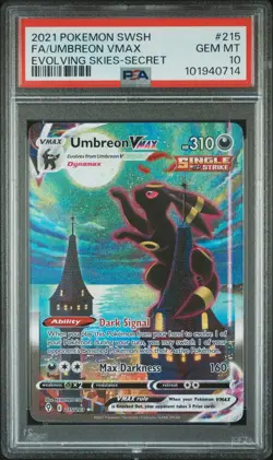 2021 POKEMON SWORD & SHIELD EVOLVING SKIES SECRET FULL ART/UMBREON VMAX PSA 10 - Image 1