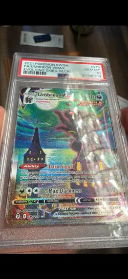 2021 POKEMON SWORD & SHIELD EVOLVING SKIES SECRET FULL ART/UMBREON VMAX PSA 10 - Image 3