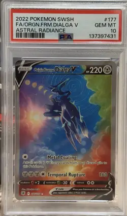 Pokemon Origin Forme Dialga V Full Art Ultra Rare Holo Astral Radiance PSA 10 - Image 1