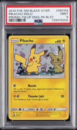 2019 POKEMON SM BLACK STAR PROMO TEAM UP SINGLE PACK BLISTERS PIKACHU-HOLO PSA 9 - Image 1