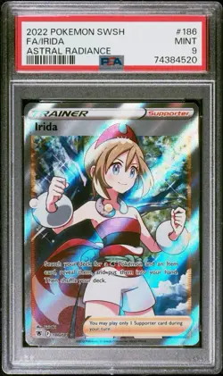 Pokemon Irida TCG Full Art Trainer Astral Radiance 186/189 PSA 9 - Image 3