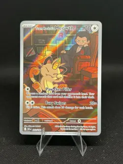 Pokemon TCG Team Rocket's Meowth 203/182 SV10 Destined Rivals Holo IR - Image 1