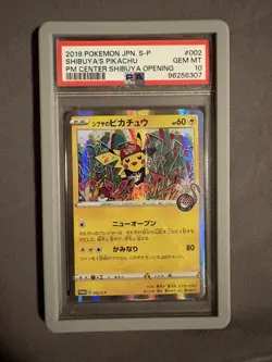 2019 POKEMON JPN S PROMO POKEMON CENTER SHIBUYA OPENING SHIBUYA'S PIKACHU PSA 10 - Image 1