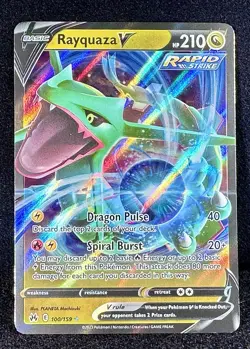 🔥Rayquaza V 100/159 Crown Zenith Ultra Rare MASTERPIECE True Pokemon Treasure! - Image 1