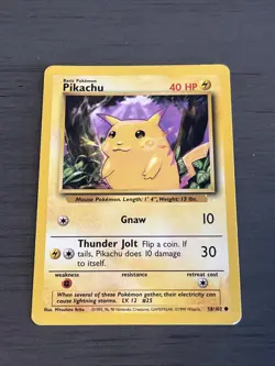 Pokemon Pikachu 58/102 Base Set TCG 1999 - Image 1