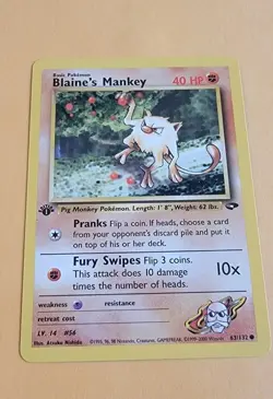 Blaine's Mankey (1st Edition) - Pokemon TCG Gym Challenge 63/132 - Image 1