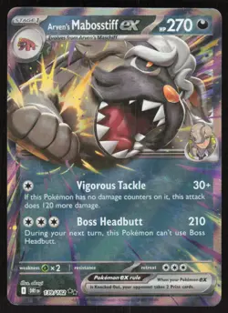 Arven's Mabosstiff ex 139/182 Double Rare Destined Rivals Pokemon Near Mint - Image 1