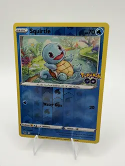 2022 Pokemon Squirtle 015/078 Pokemon GO Reverse Holo TCG Johto Starter - Image 1