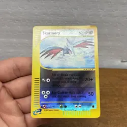 Pokemon TCG Expedition Base Set Skarmory #63/165 Reverse Holo Rare Played - Image 2