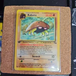 Pokemon TCG Kabuto Fossil 1st Edition Common Card 50/62 LP / Mint Condition - Image 1