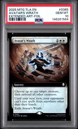 2025 MTG AVATAR: THE LAST AIRBENDER EXTENDED ART-FOIL AVATAR'S WRATH PSA 10 - Image 1
