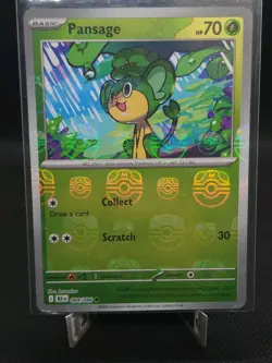 Pokemon TCG Pansage 004/086 Master Ball Pattern Reverse Holo Black Bolt NM - Image 1