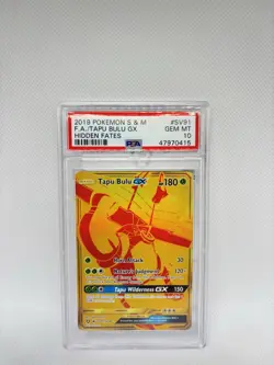 PM - 2019 - POKEMON SUN & MOON - HIDDEN FATES - #SV91 - TAPU BULU GX - PSA 10 - Image 1