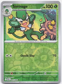 Simisage 005/086 Uncommon Black Bolt Pokemon Reverse Holo Near Mint - Image 1