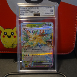 Pokemon Leafeon ex 003/187 Terastal Fest Ex Double Rare Holo Japanese AGS 10 - Image 1