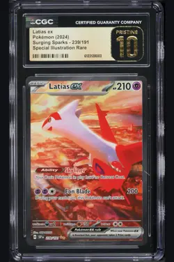 2024 Pokemon Scarlet & Violet Surging Sparks SIR Latias Ex #239 CGC 10 PRISTINE - Image 1