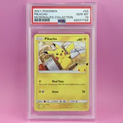 2021 Pokemon PIKACHU 25 Non-Holo McDonald’s Collection PSA 10 Gem Mint POP 948 - Image 1